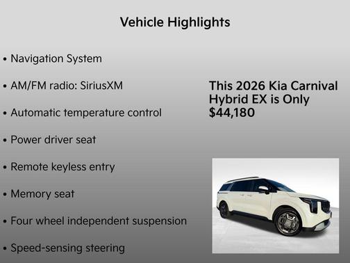 2026 Kia Carnival Hybrid EX
