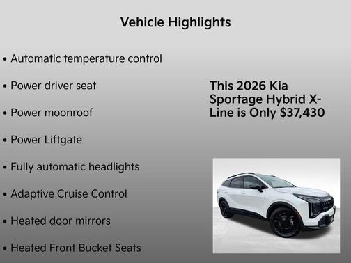 Snow White Pearl 2026 Kia Sportage Hybrid X-Line