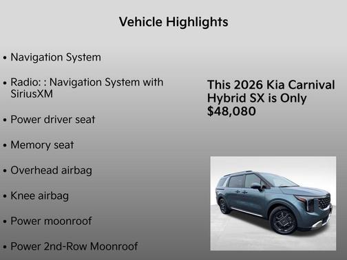 2026 Kia Carnival Hybrid SX