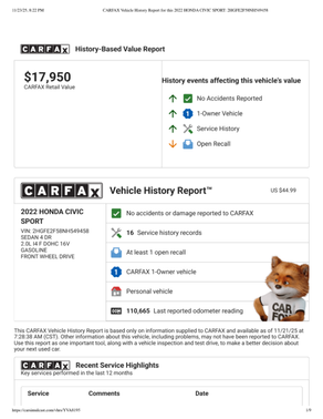 2022 Honda Civic Sport