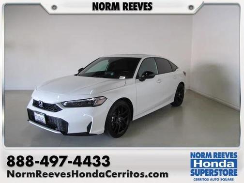 White 2025 Honda Civic Hybrid Sport