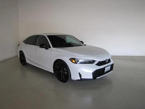 White 2025 Honda Civic Hybrid Sport