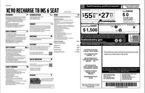 2021 Volvo XC90 Recharge Plug-In Hybrid T8 Inscription 6 Passenger