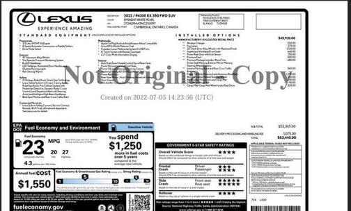 2022 Lexus RX 350 Base