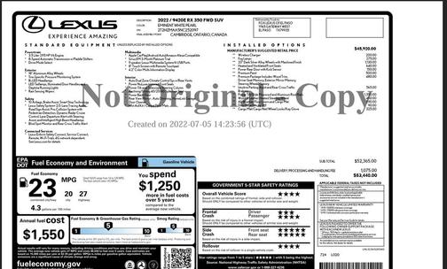 2022 Lexus RX 350 Base