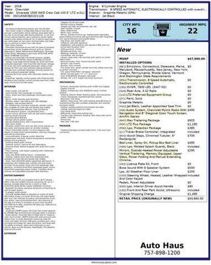 2018 Chevrolet Silverado 1500 LTZ