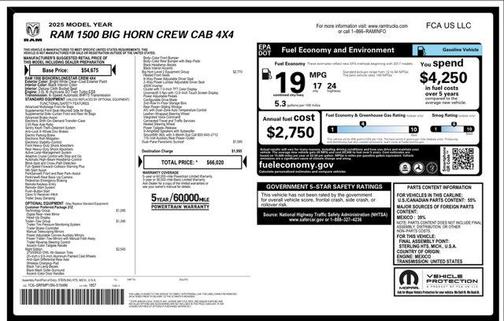 Bright White Clearcoat 2025 RAM 1500 Big Horn/Lone Star