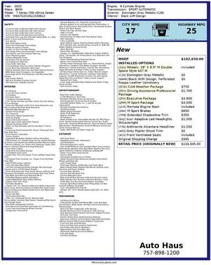 2020 BMW 750 i xDrive