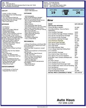 2021 Mercedes-Benz Sprinter 2500 ADVENTURE 144 WB