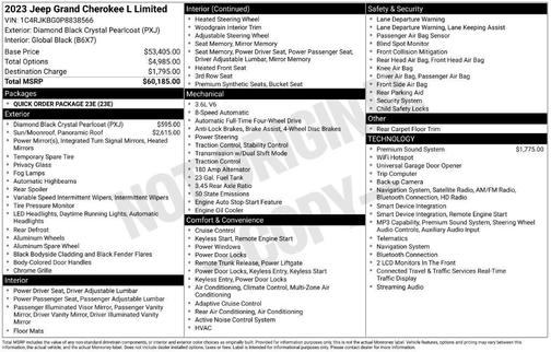 Diamond Black 2023 Jeep Grand Cherokee L Limited