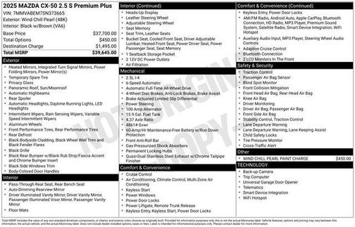2025 Mazda CX-50 2.5 S Premium Plus Package