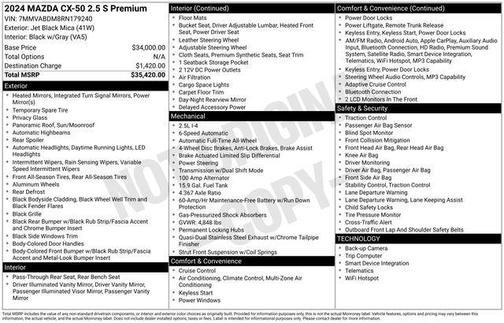Jet Black Mica 2024 Mazda CX-50 2.5 S Premium Package