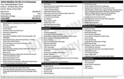 Jet Black Mica 2024 Mazda CX-50 2.5 S Premium Package