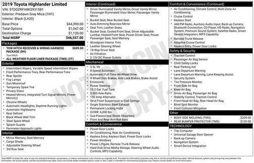 Predawn Gray Mica 2019 Toyota Highlander Limited