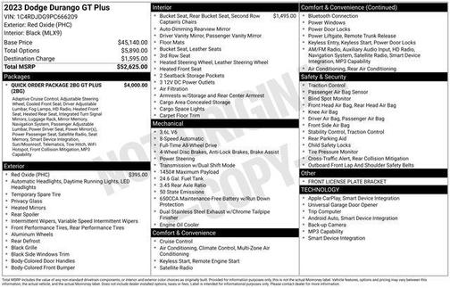 Red 2023 Dodge Durango GT