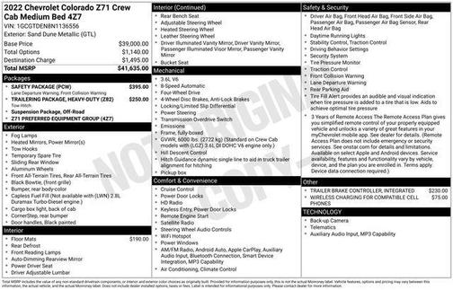 Sand Dune Metallic 2022 Chevrolet Colorado Z71