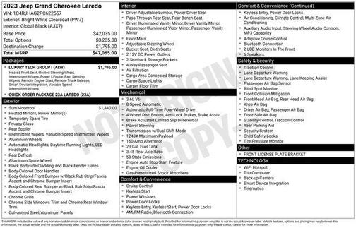 Bright White Clearcoat 2023 Jeep Grand Cherokee Laredo