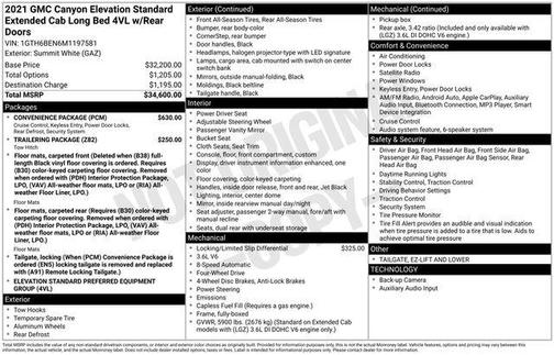 2021 GMC Canyon Elevation Standard