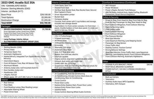 Sterling 2023 GMC Acadia SLE