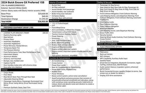 Summit White 2024 Buick Encore GX Preferred