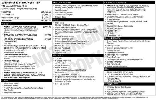 Ebony Twilight Metallic 2020 Buick Enclave Avenir