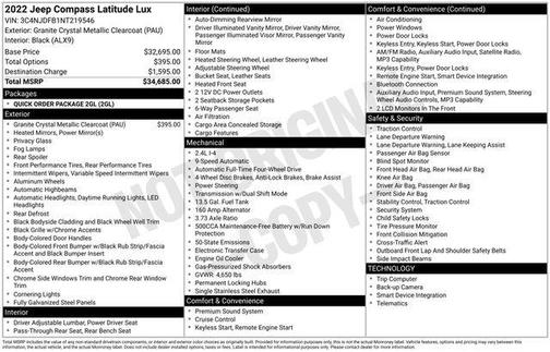 Crystal Metallic 2022 Jeep Compass Latitude Lux