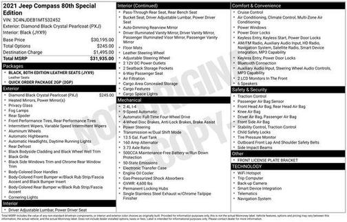 2021 Jeep Compass 80th Special Edition