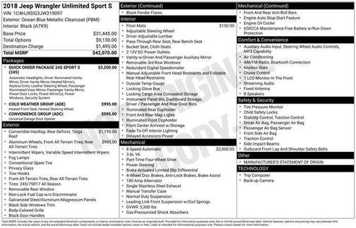 2018 Jeep Wrangler Unlimited Sport
