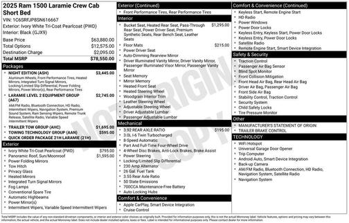 Ivory White 2025 RAM 1500 Laramie