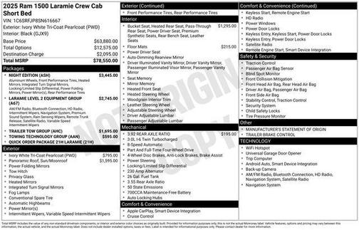 Ivory White 2025 RAM 1500 Laramie