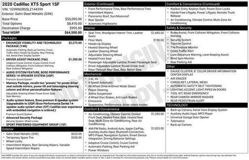 2020 Cadillac XT5 Sport