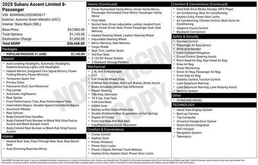 2025 Subaru Ascent Limited