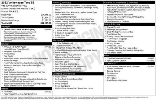 2022 Volkswagen Taos 1.5T SE