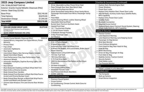 Granite Crystal Clearcoat Metallic 2023 Jeep Compass Limited