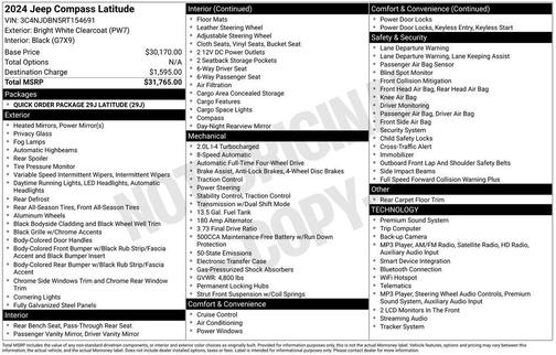 Bright White Clearcoat 2024 Jeep Compass Latitude