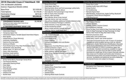 2018 Chevrolet Cruze LT