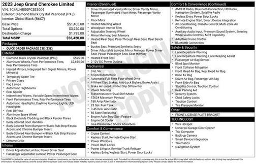 Diamond Black 2023 Jeep Grand Cherokee Limited