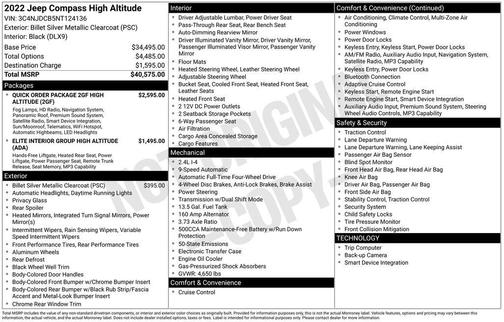 Billet Silver Metallic Clearcoat 2022 Jeep Compass Limited