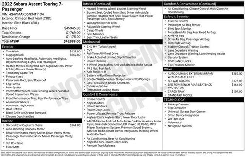 2022 Subaru Ascent Touring 7-Passenger