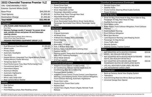 2022 Chevrolet Traverse Premier