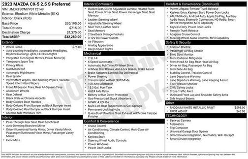 Rhodium White Metallic 2023 Mazda CX-5 Preferred