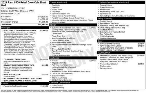 Bright White Clearcoat 2021 RAM 1500 Rebel