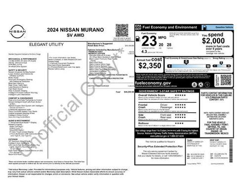 Boulder Gray Metallic 2024 Nissan Murano SV