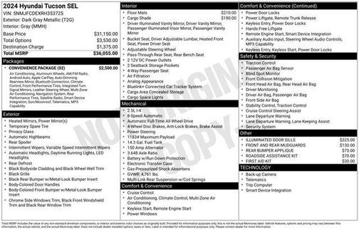 Dark Gray Metallic 2024 Hyundai TUCSON SEL
