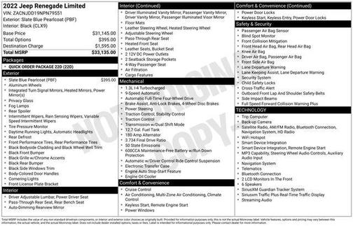 Slate Blue Pearlcoat 2022 Jeep Renegade Limited