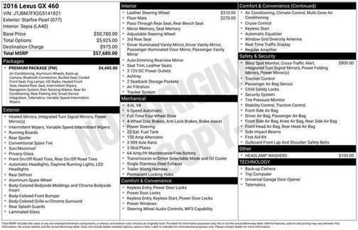 Starfire Pearl 2016 Lexus GX 460 Base