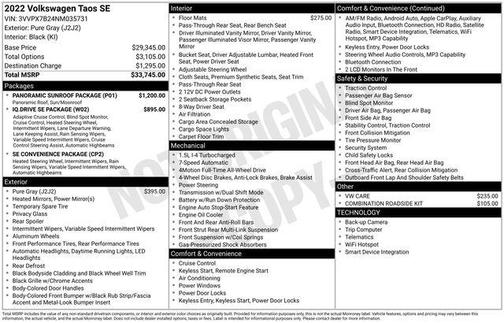 Pure Gray 2022 Volkswagen Taos 1.5T SE