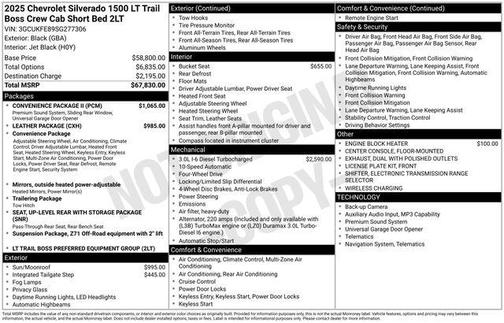 Black 2025 Chevrolet Silverado 1500 LT Trail Boss