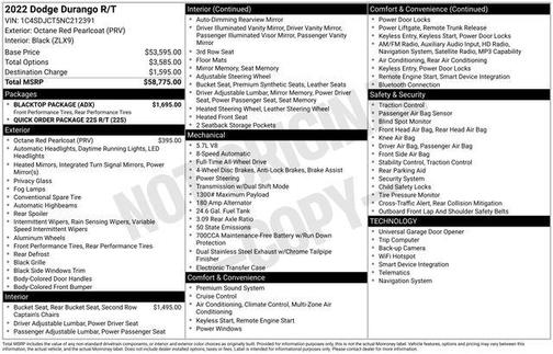 Octane Red Pearlcoat 2022 Dodge Durango R/T