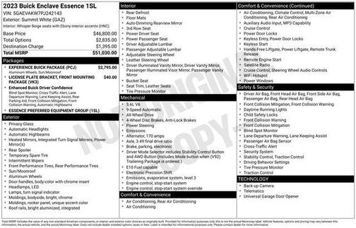Summit White 2023 Buick Enclave Essence